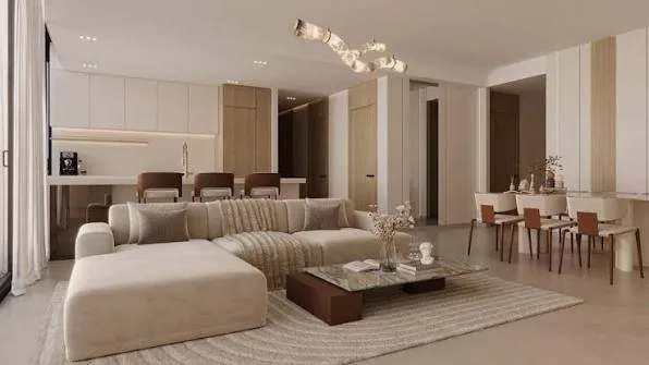Binghatti Skyflame 1 Bedroom Apartment — living area