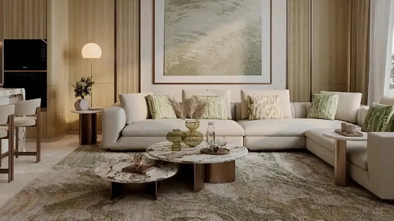 Binghatti Titania Studio Apartment — living room