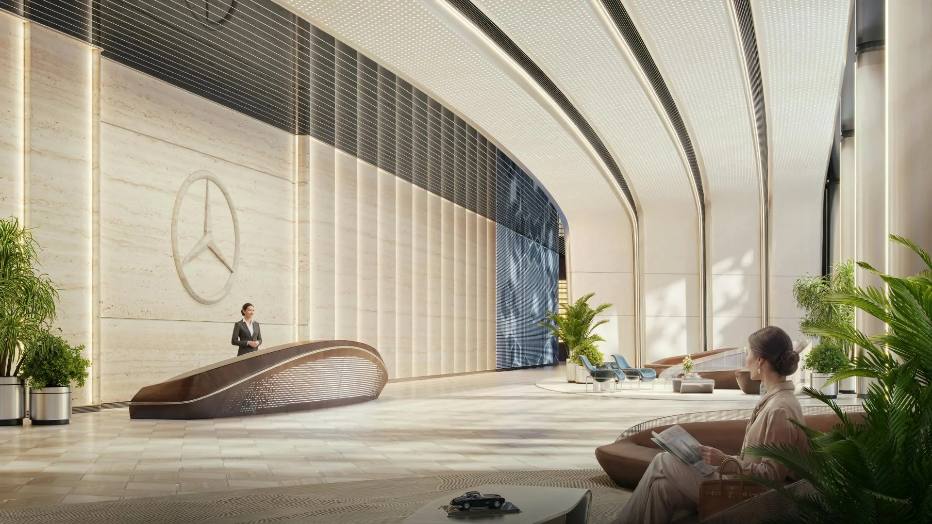 Mercedes-Benz Places | Binghatti City — lobby render
